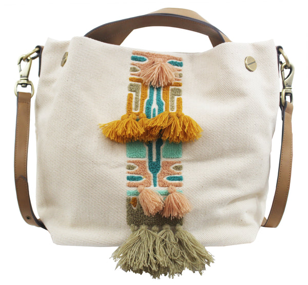 Elle Aztec Strap Bucket Bag