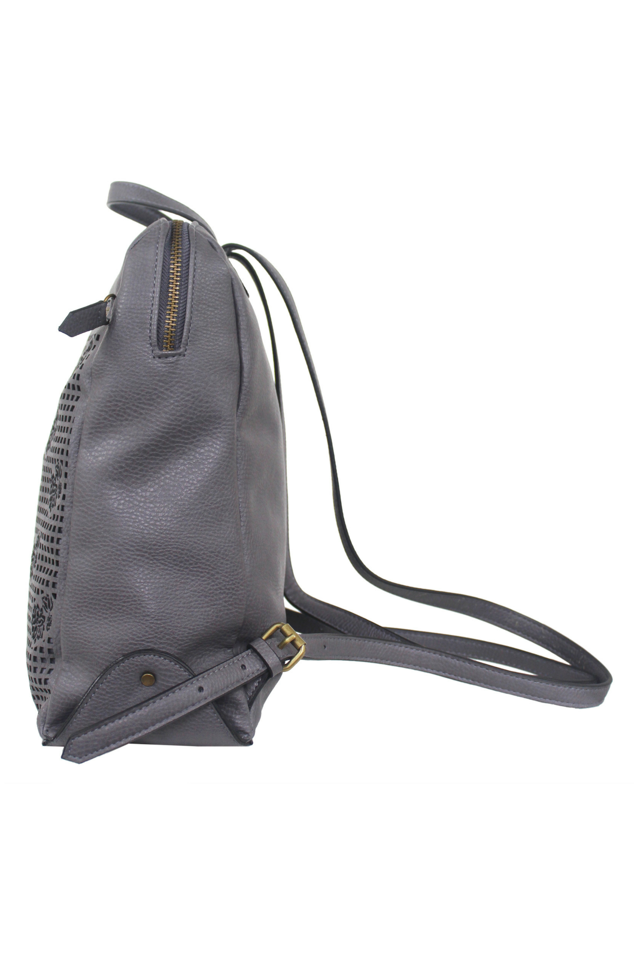Deux Lux Black Perforated Foldover Clutch Shoulder Bag Vegan Leather